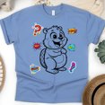 thumbnail image 1 of Cartoon Beaver Graphic T-Shirt Kids Comic Style Tee, CarolinaBlue, Size M, 1 of 6