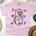 thumbnail image 1 of Cartoon Beaver Graphic T-Shirt Kids Comic Style Tee, Light Pink, Size S, 1 of 6