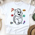 thumbnail image 1 of Cartoon Beaver Graphic T-Shirt Kids Comic Style Tee, White, Size S, 1 of 6