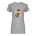 thumbnail image 1 of Cartoon Bee Flying Shaped T-Shirt Women -Image by Shutterstock, Female Medium, 1 of 2