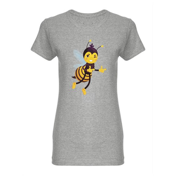 Cartoon Bee Flying Shaped Tee Women's -Image by Shutterstock