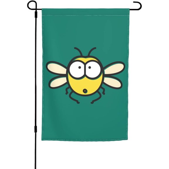 Cartoon Bee Garden Flag Double Sided 12x18 Inch Vertical Welcome Flag for Outdoor Lawn Patio Decorative Home Dcor