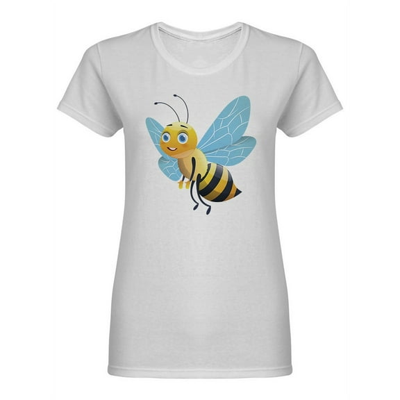 Cartoon Bee Graphic Shaped T-Shirt Women -Image by Shutterstock, Female Large