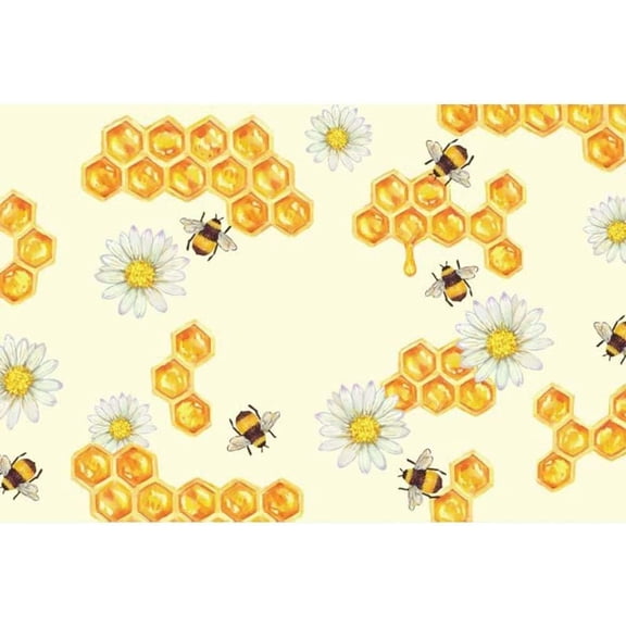 Cartoon Bee Theme Photography Backdrop Sweet Honey Blossoming Flowers Background Bee Forage Harvest Season Photo Booth Props Banner
