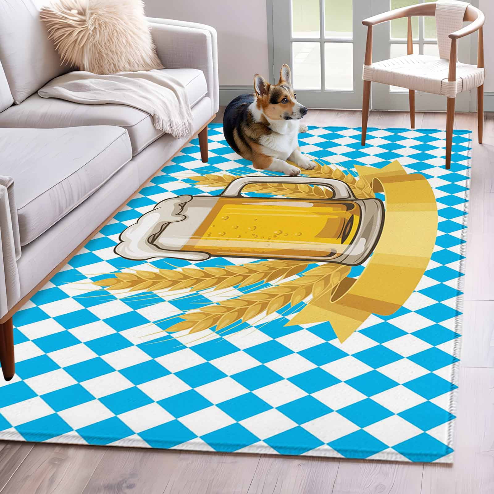 Cartoon Beer Area Rugs 2.7'x5', Washable Small Throw Rugs for Kitchen ...