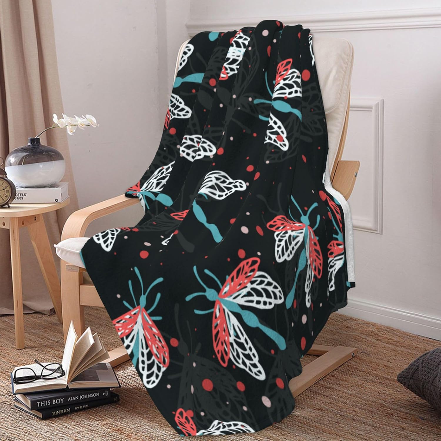 Cartoon Beetle Blanket for Couch Bed Throw Blanket, Aesthetic