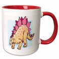 thumbnail image 1 of 3drose, Cartoon Beige N Pink Dinosaur, 11oz Two-tone Red Mug, 1 of 6