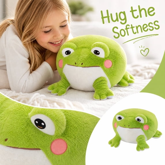 Cartoon Big Eye Frog Plush Toy Soft Stuffed Animal Pendant for Backpacks and Keys Expressive Design Soft Fabric Decorative Collectible Accessory