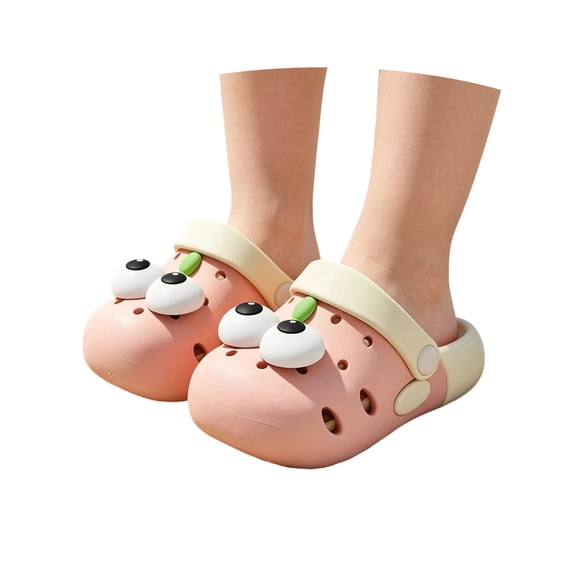 Cartoon Big Eye Kids Clogs Summer On Sandals For Girls Toddler Indoor Outdoor Beach Footwear