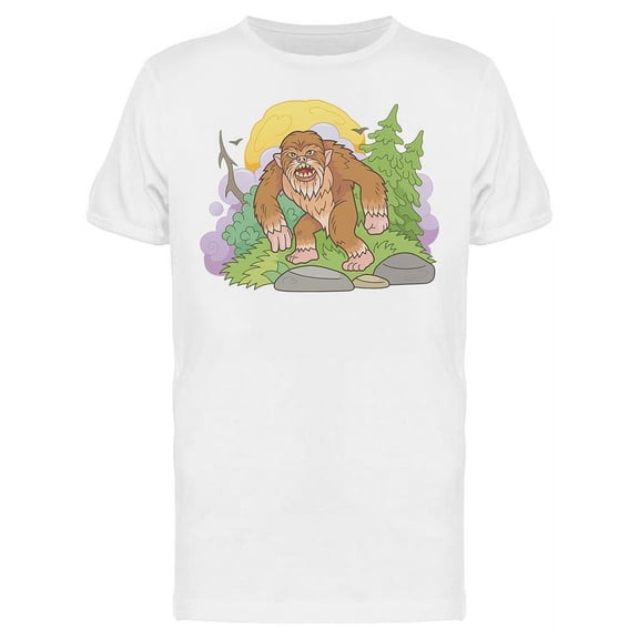 Cartoon Bigfoot In The Forest T-Shirt Men -Image by Shutterstock, Male x-Large