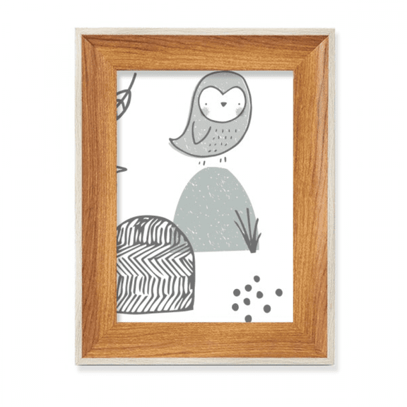 Cartoon Bird Cage Grass Nordic Pattern Desktop Wooden Photo Frame Display Picture Art Painting Multiple Sets