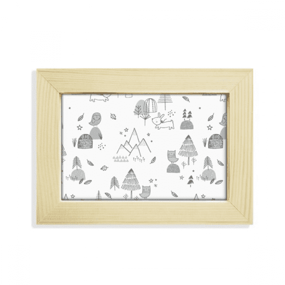 Cartoon Bird Mountain Star Grass Tree Desktop Decorate Photo Frame Picture Art Painting 5x7 inch