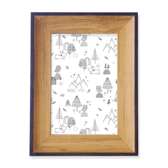 Cartoon Bird Mountain Star Grass Tree Photo Frame Exhibition Display Art Desktop Painting