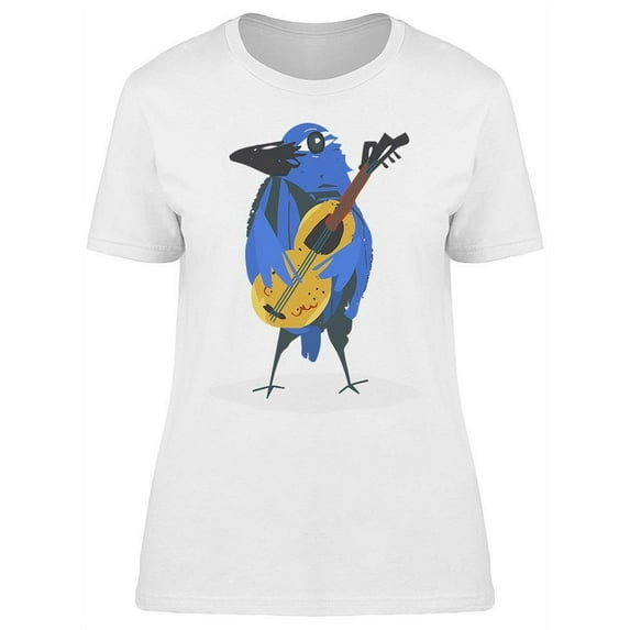 Cartoon Bird With Guitar T-Shirt Women -Image by Shutterstock, Female 3X-Large