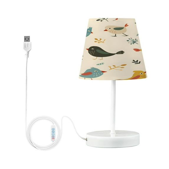 Cartoon Bird and Leaf Desk Lamp LED Table Nightstand Lamps with 3 Color Temperatures for Home Bedroom Living Room Decor 6x11