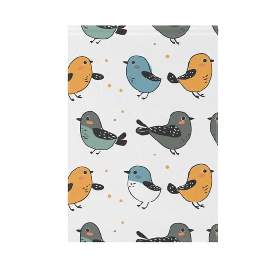 Cartoon Birds and Dots Garden Flag 12X18 Double Sided Yard Flags for Outside Outdoor All Seasonal Decoration
