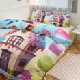 Cartoon Birthday Cake Bedding Sets Twin Duvet Cover 3 Piece Cute Bed