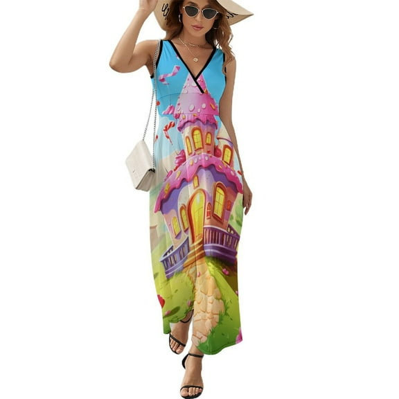 Cartoon Birthday Cake Sleeveless Dress Female Clothing Dress Women Summer 2025 Dress