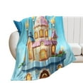 thumbnail image 1 of Cartoon Birthday Cake for Women Men Kids Flannel Throw Blankets Soft Fuzzy Lightweight for Home Decor Couch Bed Sofa, 1 of 7