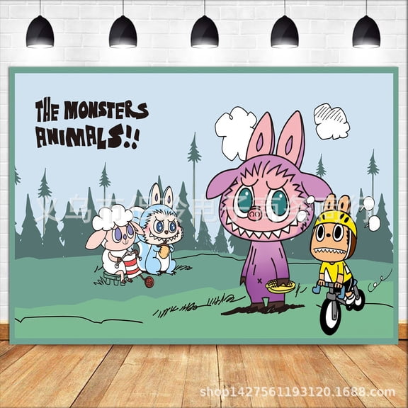 Cartoon Birthday Party Decorations Birthday Banner for Birthday Party Backdrop Photo Background Wall Decor Sponge Party Supplies