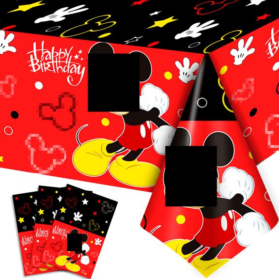 Cartoon Birthday Party Supplies - 3pcs Cartoon Tablecloth, 54" x 106", for Boys Kids Cartoon Birthday, Cartoon Theme Party Supplies