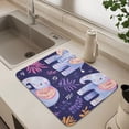 thumbnail image 1 of Cartoon Blue Elephant Dish Drying Mat for Kitchen Counter Absorbent Drainer Mats (15.7X11.8inch), 1 of 8