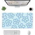 thumbnail image 1 of Cartoon Blue Flower Pattern Mouse Pad,Desk Mat,Game Mat,Makeup Table Mat,Varied Use Mat for Office/Home/Study Girls Women(31.5''''X15.7'''',Blue&Blue Flower), 1 of 5