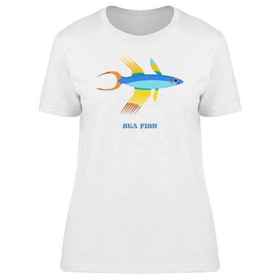 Cartoon Blue Sea Fish Tee Women's -Image by Shutterstock