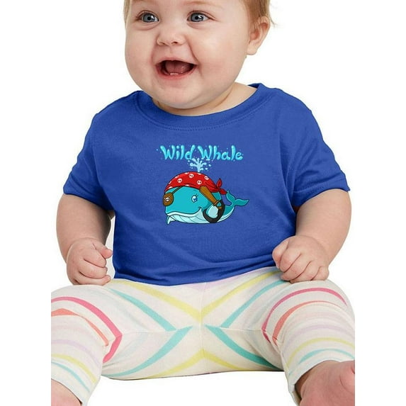 Cartoon Blue Whale Pirate T-Shirt Infant -Image by Shutterstock, 6 Months