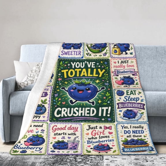 Cartoon Blueberry Blanket Gift Soft Home Decor Fun Blanket for All Ages 50x40