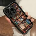 thumbnail image 1 of Cartoon Bookshelf Pattern TPU Phone Case Compatible with iPhone 16 15 14 13 12 11 Pro Max Plus, Shockproof Silicone Protective Cover, 1 of 4