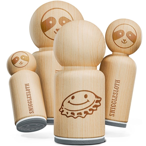 Cartoon Bottle Cap Soda Smiley Face Rubber Stamp for Stamping Crafting Planners - 1/2 Inch Mini