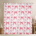 thumbnail image 1 of Cartoon Bowknot Curtains 38"Wx54"L,2 Panels Bow Knot 30%-50% Blackout Curtains Butterfly Knot Bow Tie Curtains & Drapes Watercolor Aesthetic Coquette Geometric Red Window Curtains, 1 of 6