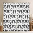thumbnail image 1 of Cartoon Bowknot Curtains 42"Wx63"L,2 Panels Bow Knot 30%-50% Blackout Curtains Butterfly Knot Bow Tie Curtains & Drapes Watercolor Aesthetic Coquette Geometric Grey Black Window Curtains, 1 of 6