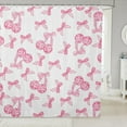 thumbnail image 1 of Cartoon Bowknot Kids Shower Curtains,Western Cowgirl Disco Ball Retro Bathroom Curtains for Girls Women,Bow Tie Cute Princess Pink Romantic Waterproof Curtains,12 Hooks Suits,72" W x 84" L, 1 of 6