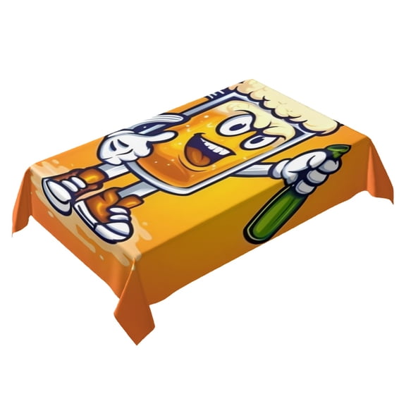 Cartoon Brew Themed Square Tablecloth 54 * 72 Inches Durable Stylish