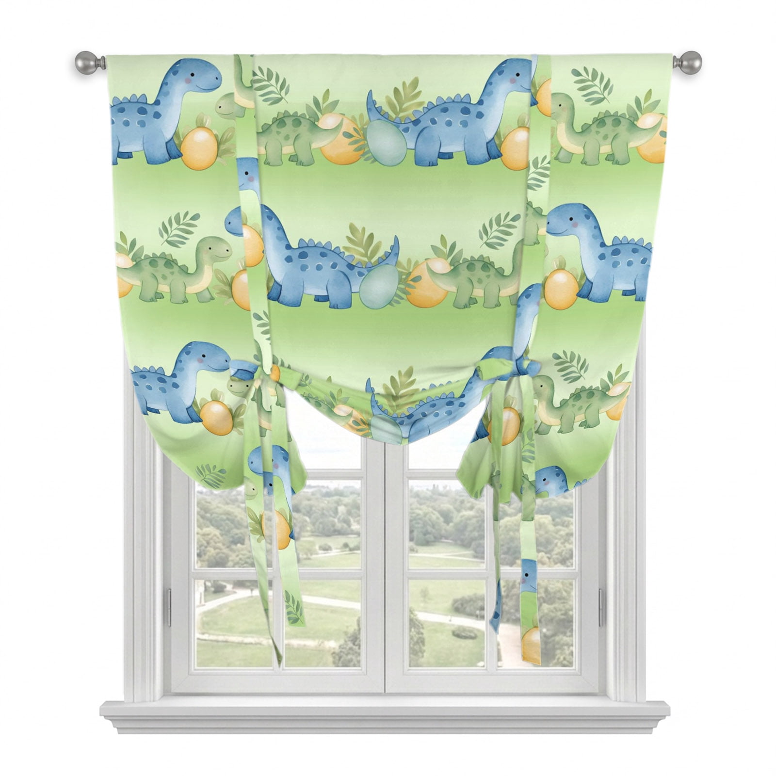 Cartoon Brontosaurus Tie Up Curtains for Window, Thermal Insulated ...