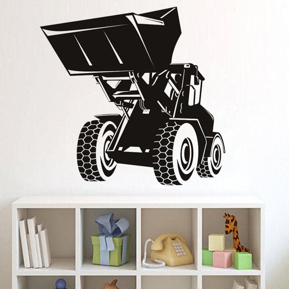 Cartoon Building Digger Wall Sticker Home Decor Living Room Decals Kids Bedroom Decorative Stickers 44x44cm