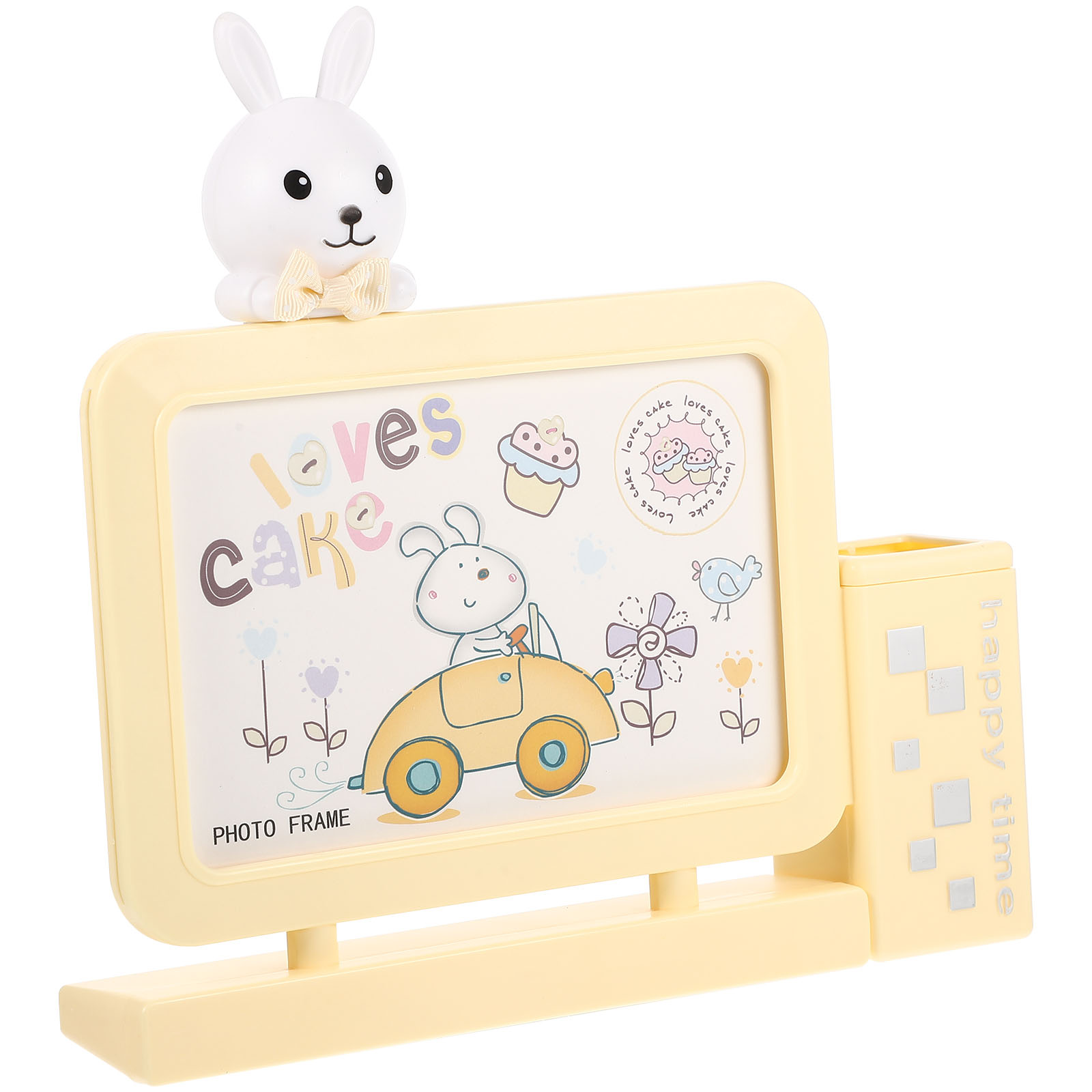 Cartoon Bunny Photo Frame with Pen Holder Standing Photo Frame Kids