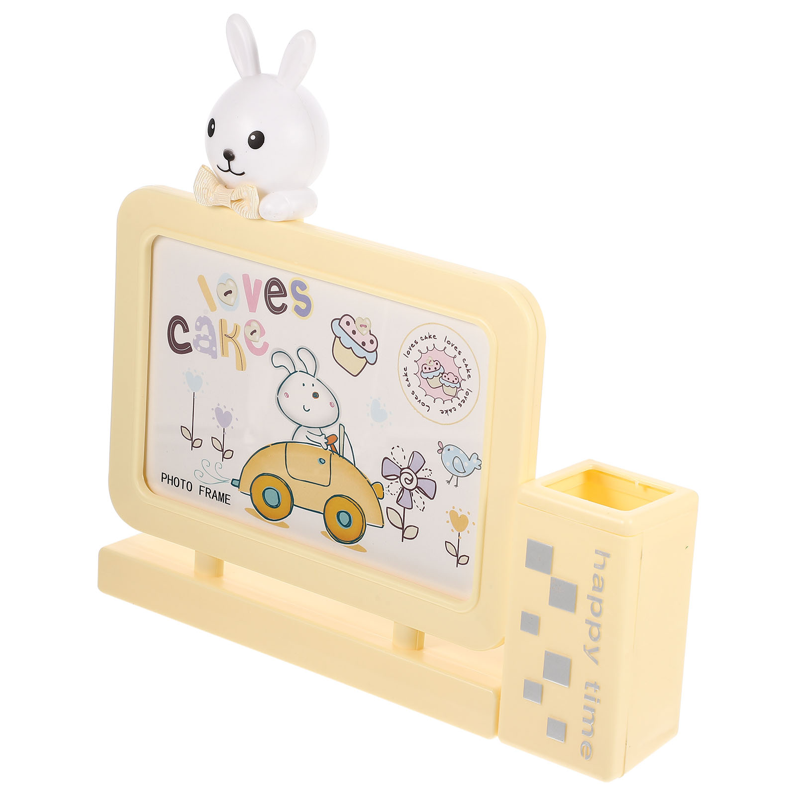Cartoon Bunny Photo Frame with Pen Holder Standing Photo Frame Kids