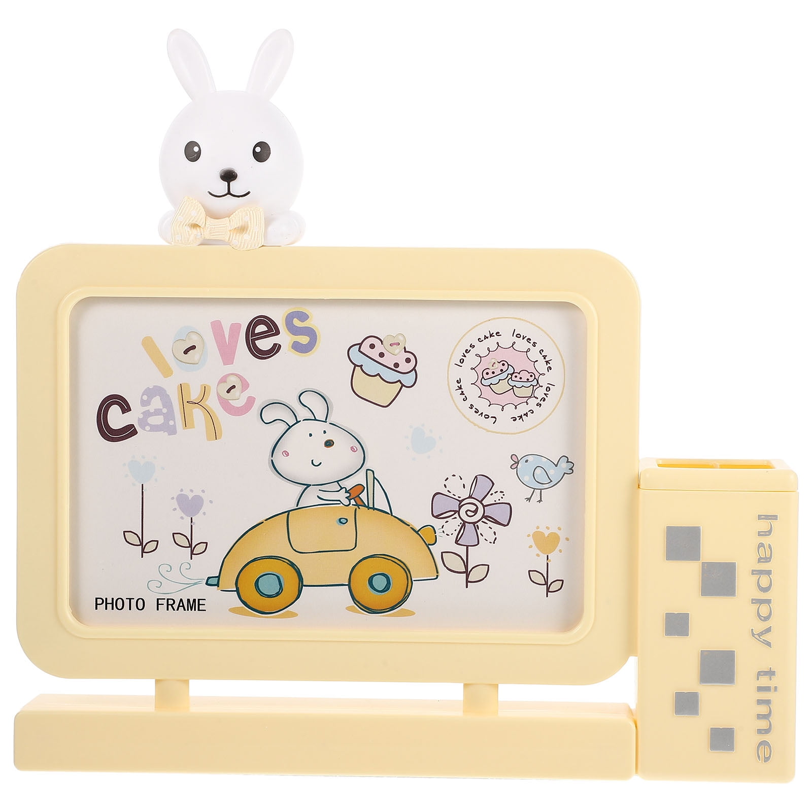 Cartoon Bunny Photo Frame with Pen Holder Standing Photo Frame Kids