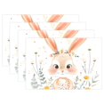 Cartoon Bunny and Daisy Flower Placemats Set of 4 12x18 inch Table
