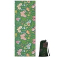 thumbnail image 1 of Cartoon Butterfly Flower Leaf Green Pattern Hot Yoga Mat Towel Non Slip for Hot Yoga - Quick-Drying Yoga Mat Cover with 4 Corner Pockets with Travel Bag - Hot Yoga Towel Non Slip 70"x26", 1 of 6