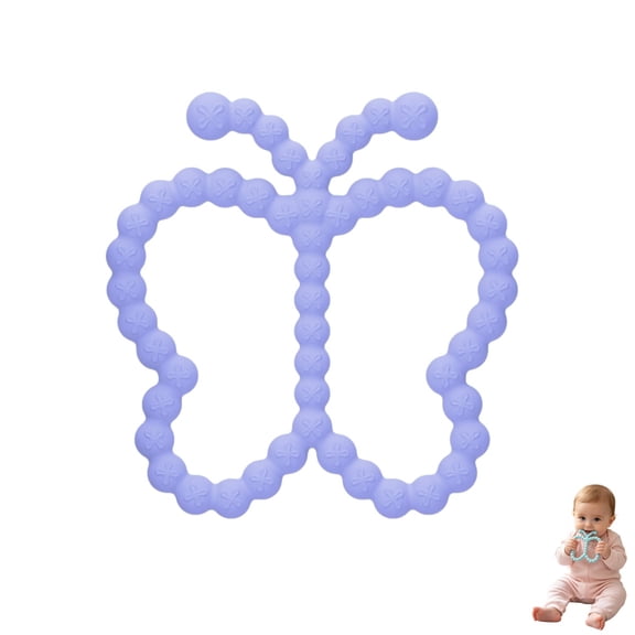 Cartoon Butterfly Silicone Teether, Soft BPA-Free Baby Teething Ring Chew Toy