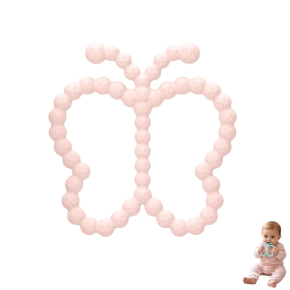 Cartoon Butterfly Silicone Teether, Soft BPA-Free Baby Teething Ring Chew Toy