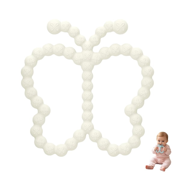 Cartoon Butterfly Silicone Teether, Soft BPA-Free Baby Teething Ring Chew Toy