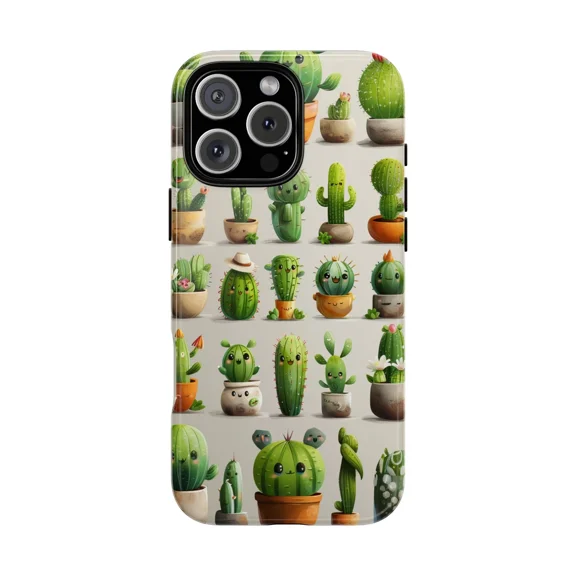 Cartoon Cactus Desert Plants Illustration Phone Case for iPhone 17-11 Pro Max