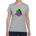 thumbnail image 1 of Cartoon Cactus In Pot Shaped T-Shirt Women -Image by Shutterstock, Female XX-Large, 1 of 4