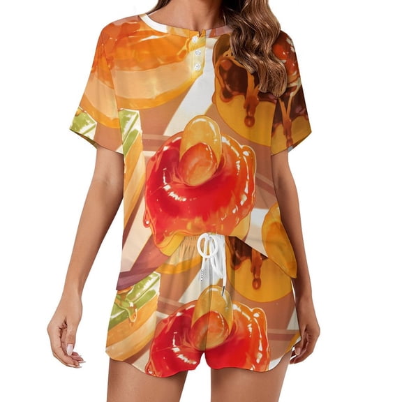 Cartoon Cake 2 Pack Women’s Pajama Set Print Sleepwear And Shorts Y2k Loungewear Sets S-5XL