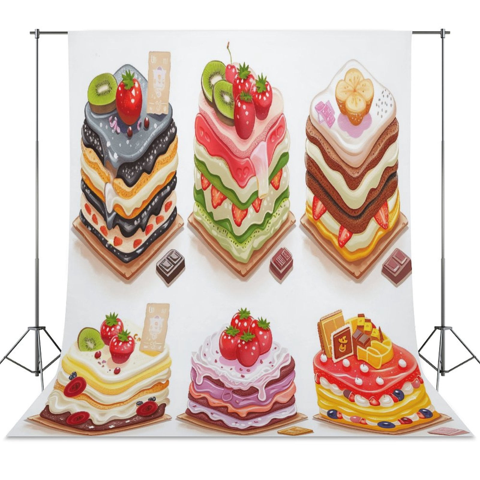 Cartoon Cake Backdrop Background for Photography Photo Booth Backdrop ...